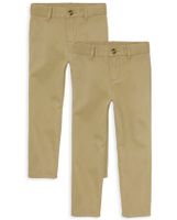 Boys Uniform Stretch Straight Chino Pants 2-Pack