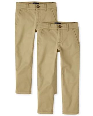 Boys Uniform Stretch Skinny Chino Pants 2-Pack