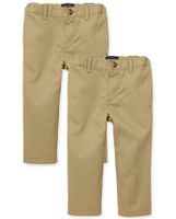 Baby And Toddler Boys Uniform Straight Chino Pants 2-Pack