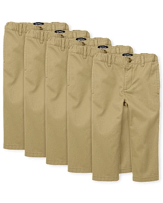 Baby And Toddler Boys Uniform Relaxed Chino Pants 5-Pack