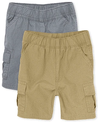 Lot de 2 shorts cargo à enfiler pour bébés et tout-petits garçons