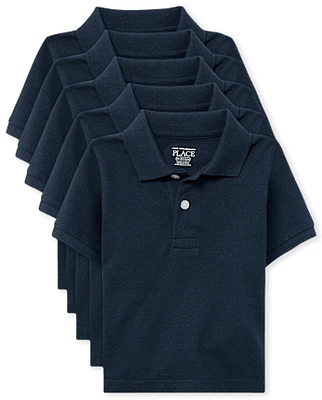 Toddler Uniform Pique Polo 5-Pack