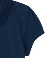 Girls Uniform Ruffle Pique Polo 4-Pack