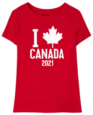 Womens Matching Family Canada Day 2021 Graphic Tee