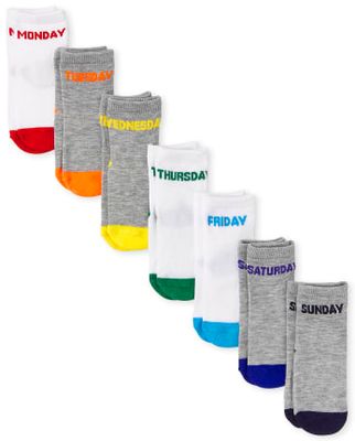 Unisex Baby And Toddler Days Of The Week Midi Socks 7-Pack