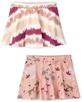 Lot de 2 jupes-shorts imprimées pour petites filles