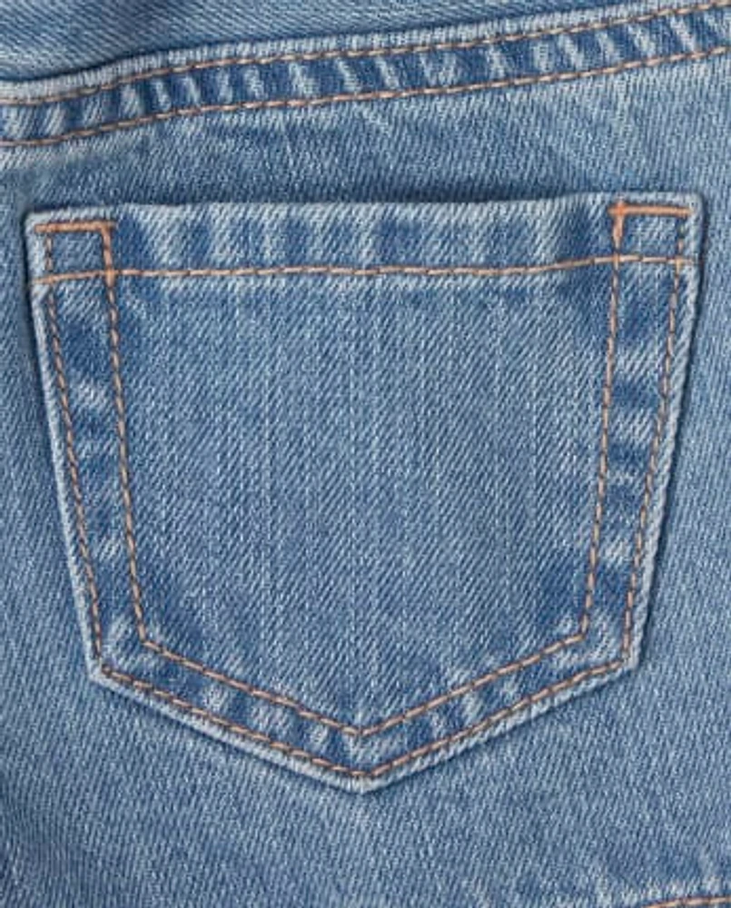 Short en jean avec ceinture pour bébé et toute-petite fille