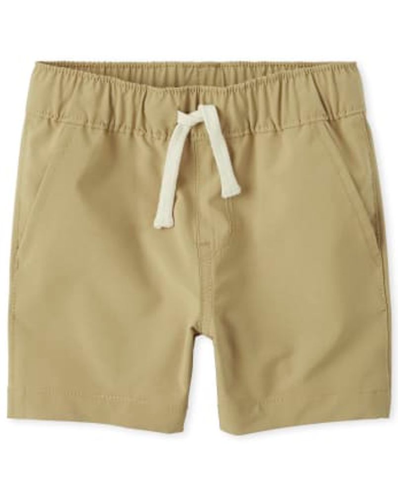 Baby And Toddler Boys Quick Dry Pull On Jogger Shorts - flax