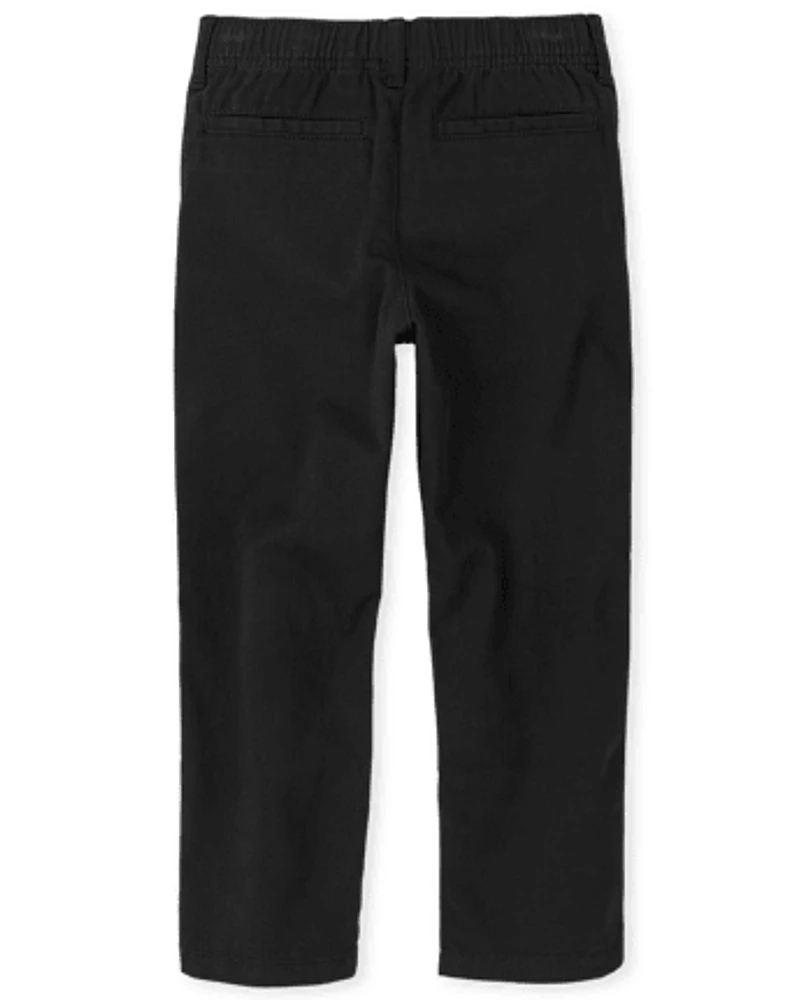 Boys Uniform Stretch Pull On Relaxed Chino Pants