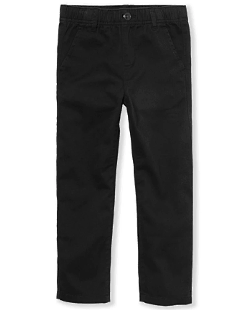 Pantalon chino décontracté en coton extensible pour garçon