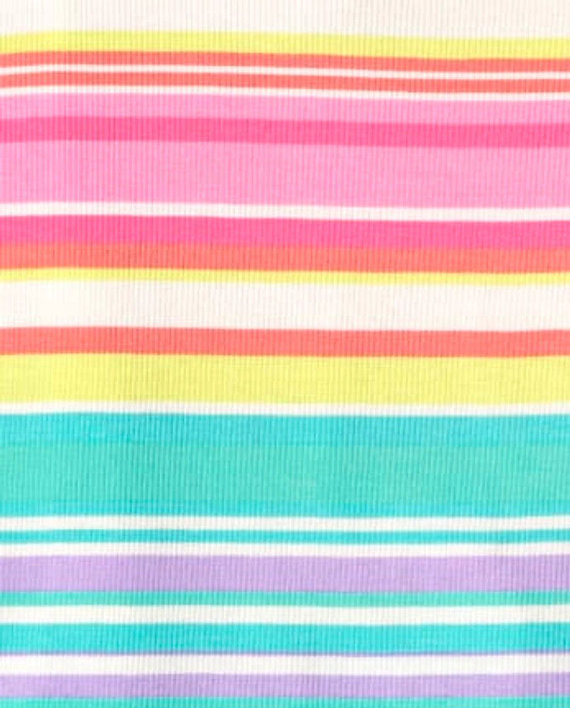 Baby And Toddler Girls Striped Ribbed Tank Top