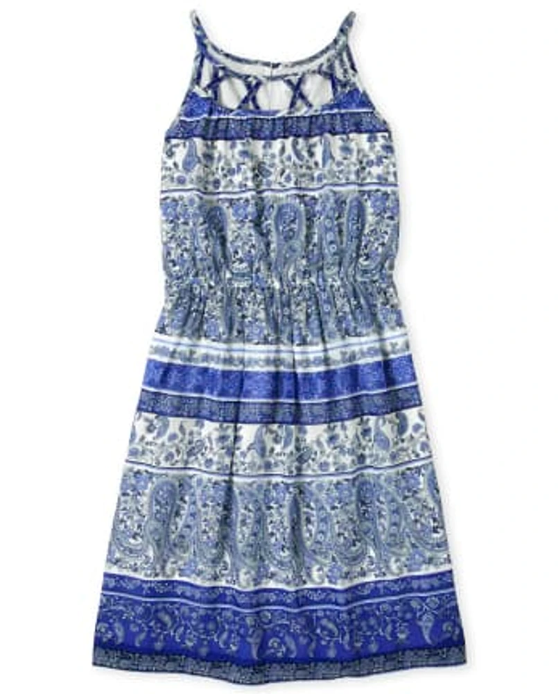 Womens Mommy And Me Paisley Border Dress