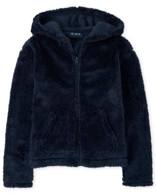 Girls Sherpa Zip-Up Hoodie