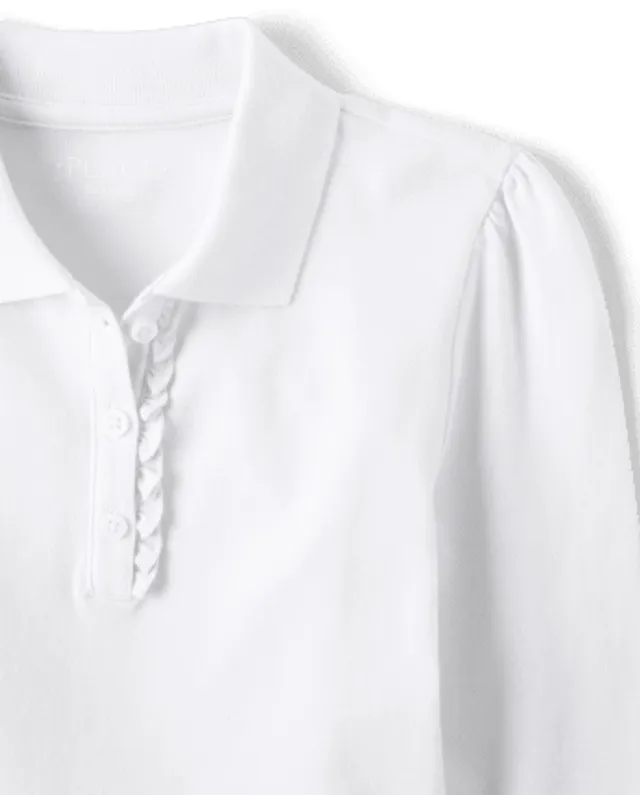 The Children's Place Girls Uniform Plus Ruffle Pique Polo