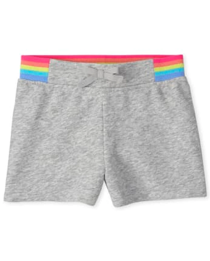 Girls Rainbow French Terry Shorts