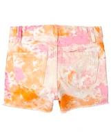 Girls Tie Dye Twill Shortie Shorts