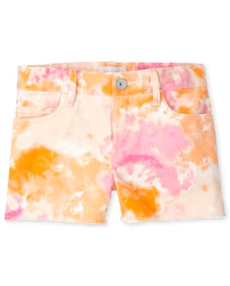 Short en sergé tie-dye pour fille