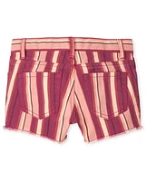 Girls Striped Twill Shortie Shorts