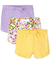 Lot de 3 shorts à volants fleuris pour bébé fille