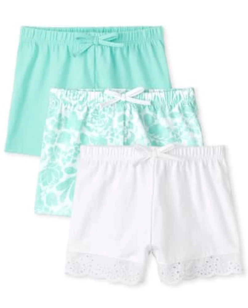 Baby Girls Floral Eyelet Shorts 3-Pack