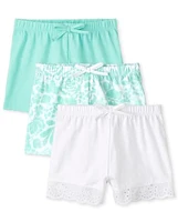 Baby Girls Floral Eyelet Shorts 3-Pack