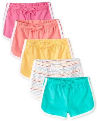 Baby Girls Dolphin Shorts 5-Pack