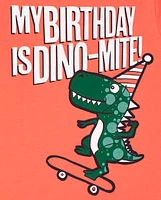 T-shirt graphique Dino d'anniversaire pour bébés et tout-petits garçons