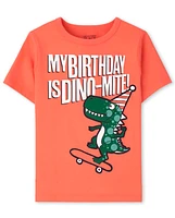 T-shirt graphique Dino d'anniversaire pour bébés et tout-petits garçons