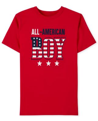 Boys Matching Family Americana All American Graphic Tee - ruby