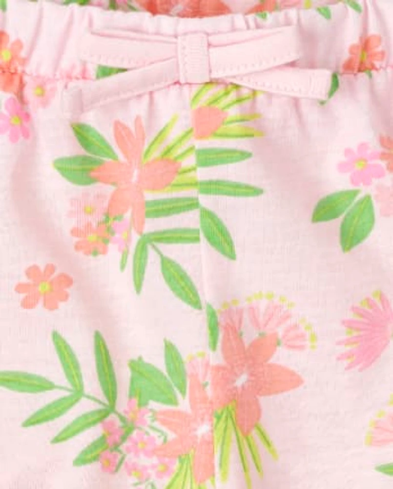 Baby Girls Tropical Ruffle Shorts 3-Pack