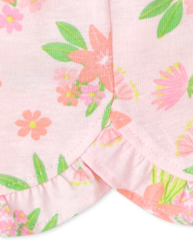 Baby Girls Tropical Ruffle Shorts 3-Pack