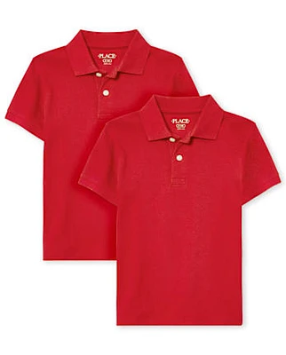 Kids Uniform Pique Polo 2-Pack - Husky