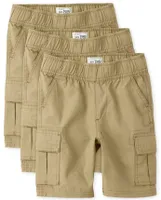 Boys Pull On Cargo Shorts -Pack