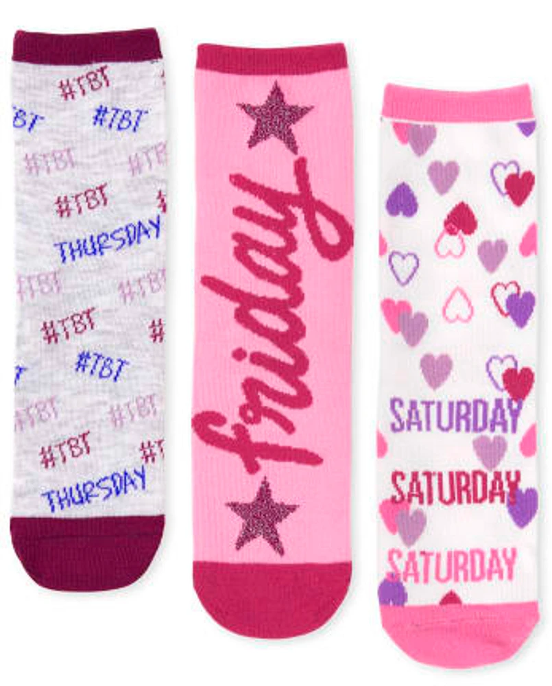 Girls Days Of The Week Crew Socks 7-Pack