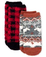 Toddler Matching Family Buffalo Plaid Cozy Socks 2-Pack