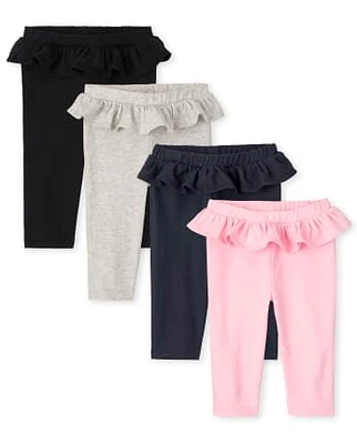 Lot de 4 pantalons à volants pour bébé fille