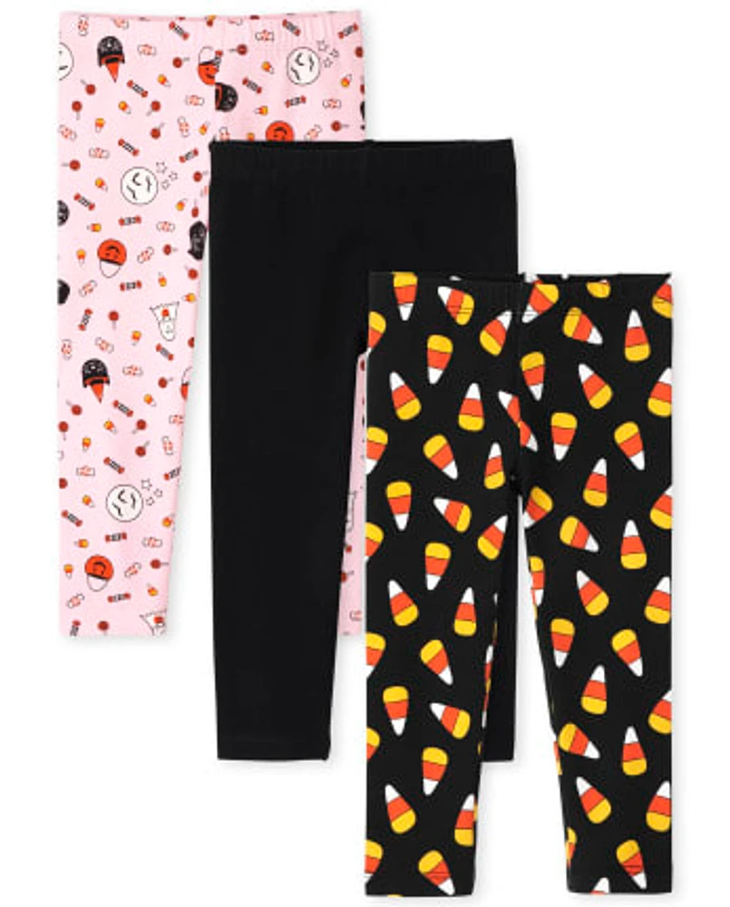 Toddler Girls Halloween Leggings 3-Pack