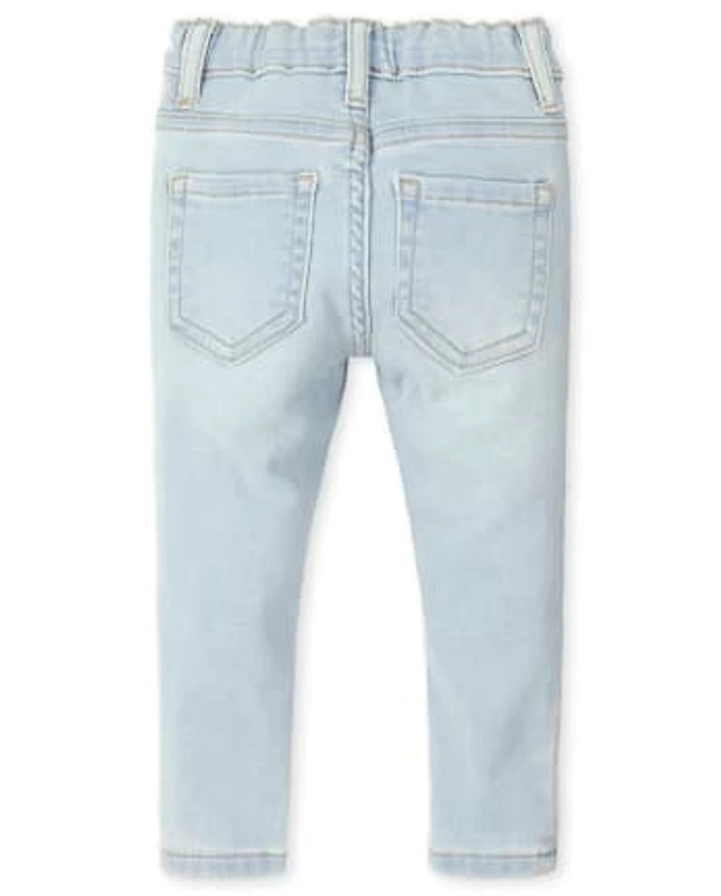 Lot de 3 jeggings en denim extensible pour bébé et toute-petite fille