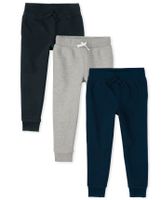 Boys French Terry Jogger Pants 3-Pack