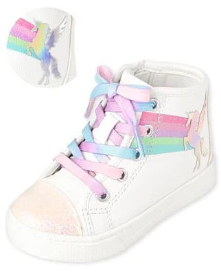 Toddler Girls Unicorn Hi Top Sneakers