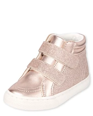 Toddler Girls Glitter Hi Top Sneakers