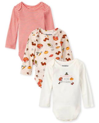 Baby Thanksgiving Bodysuit 3-Pack