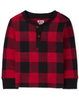 Baby And Toddler Boys Buffalo Plaid Thermal Henley Top