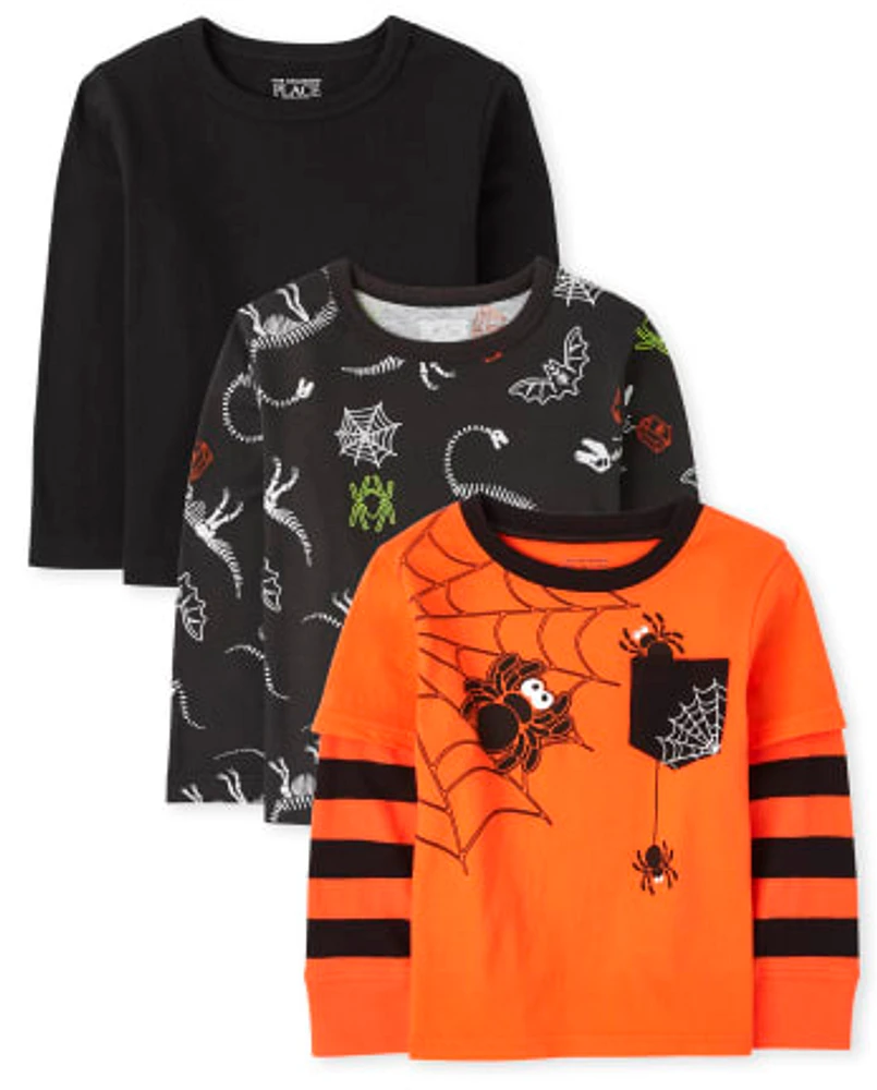 Lot de 3 hauts d'Halloween pour tout-petits garçons