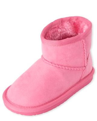 Toddler Girls Low Faux Suede Booties - pink