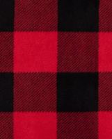 Womens Matching Family Bear Buffalo Plaid Cotton And Fleece Pajamas