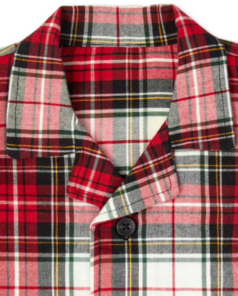 Unisex Kids Plaid Flannel Pajamas