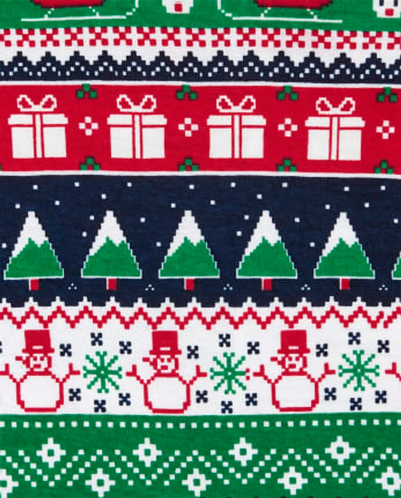 Pyjama en coton ajusté unisexe pour bébé et tout-petit Glow Christmas Fairisle