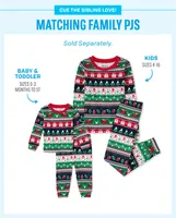 Pyjama en coton ajusté unisexe pour bébé et tout-petit Glow Christmas Fairisle