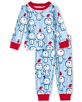 Pyjama en coton ajusté bonhomme de neige unisexe pour bébé et tout-petit